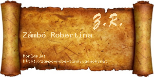 Zámbó Robertina névjegykártya